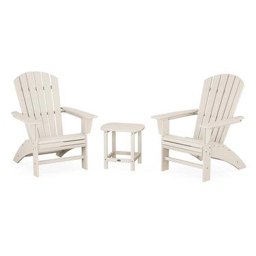 POLYWOOD Nautical 3-Piece Curveback Adirondack Set - Sand